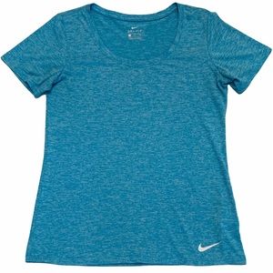 NIKE Dri-Fit Fitted Scoop Neck Short Sleev…